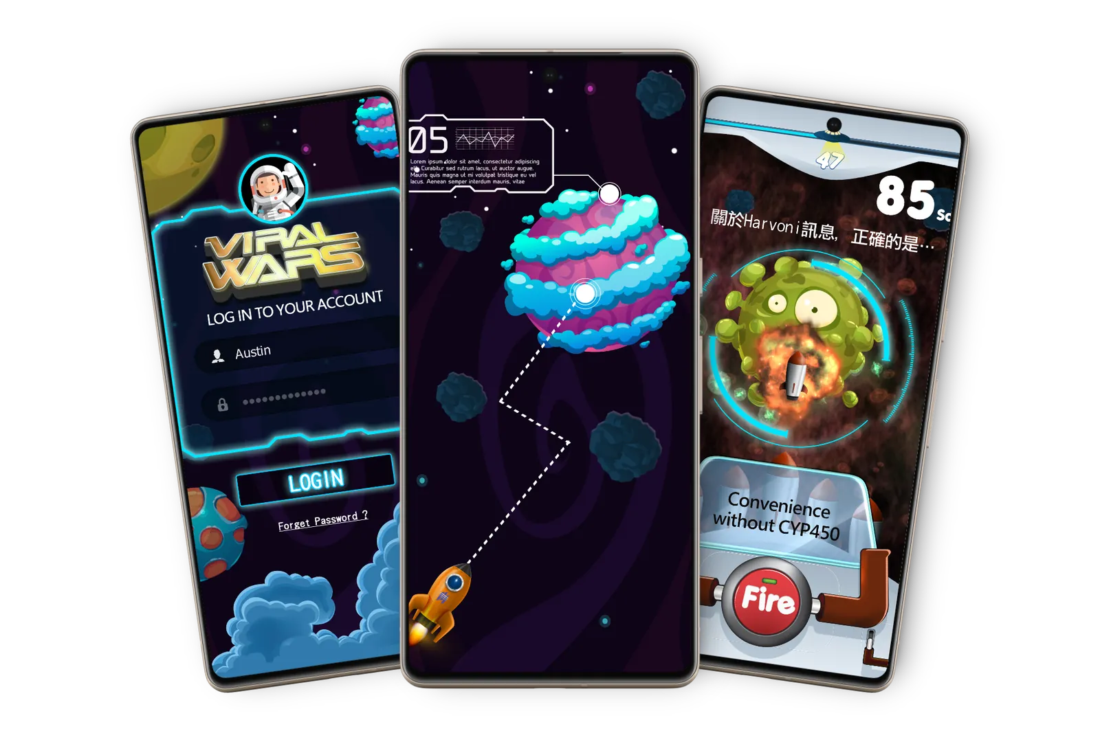 Viral Wars 遊戲化學習手機畫面