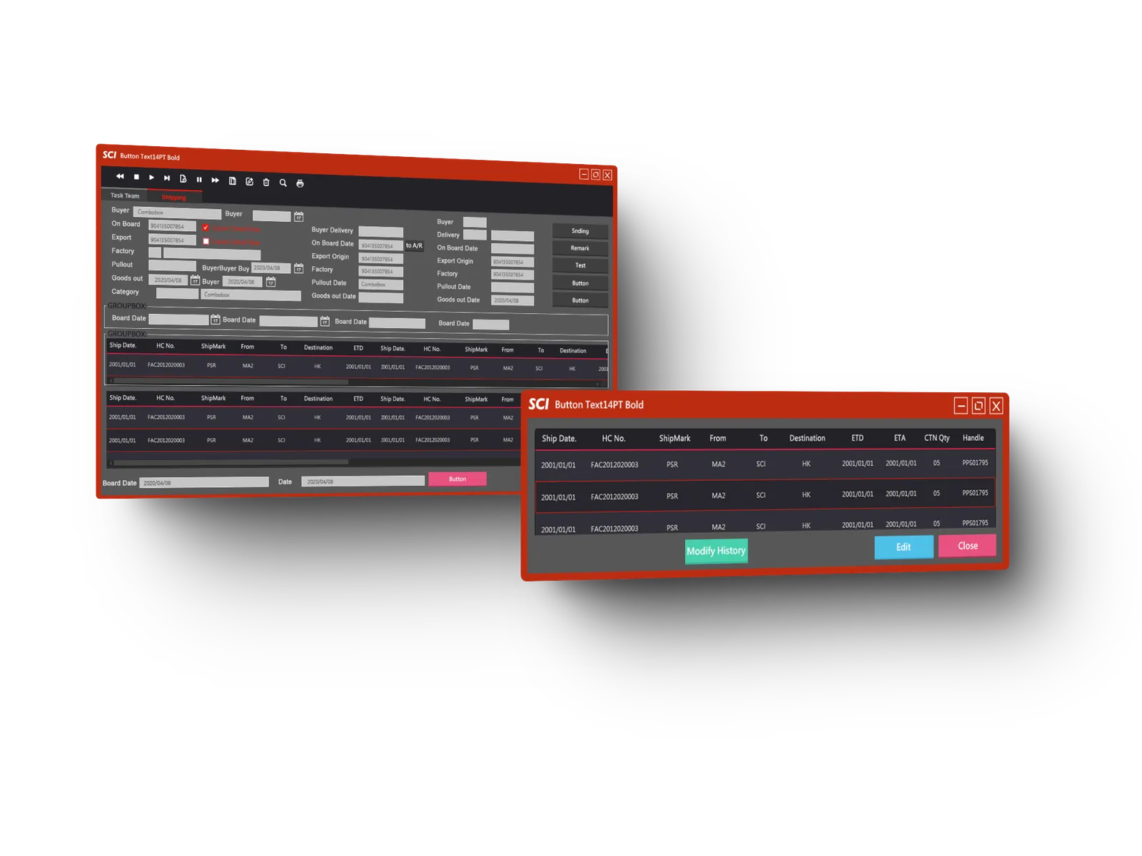 Winform 表單操作畫面